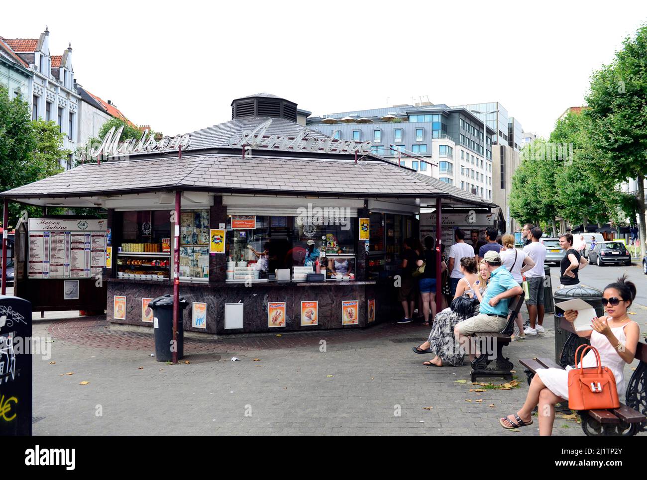 Maison Antoine am Place Jourdan in Etterbeek, Brüssel. Stockfoto