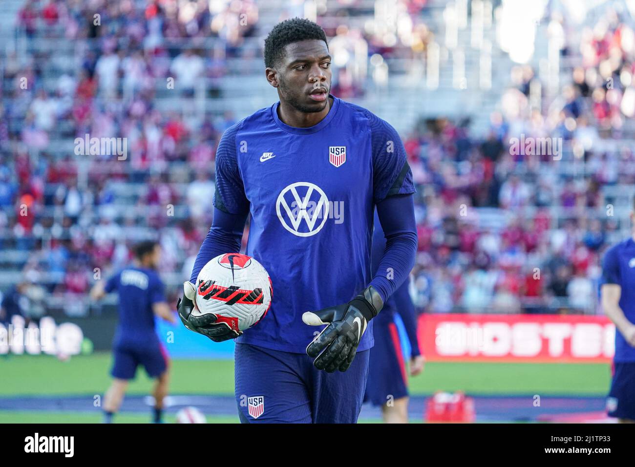 Orlando, Florida, 27. März 2022, USA-Torwart Sean Johnson in der WM-Qualifikation 2022 im Exploria Stadium. (Foto: Marty Jean-Louis) Quelle: Marty Jean-Louis/Alamy Live News Stockfoto