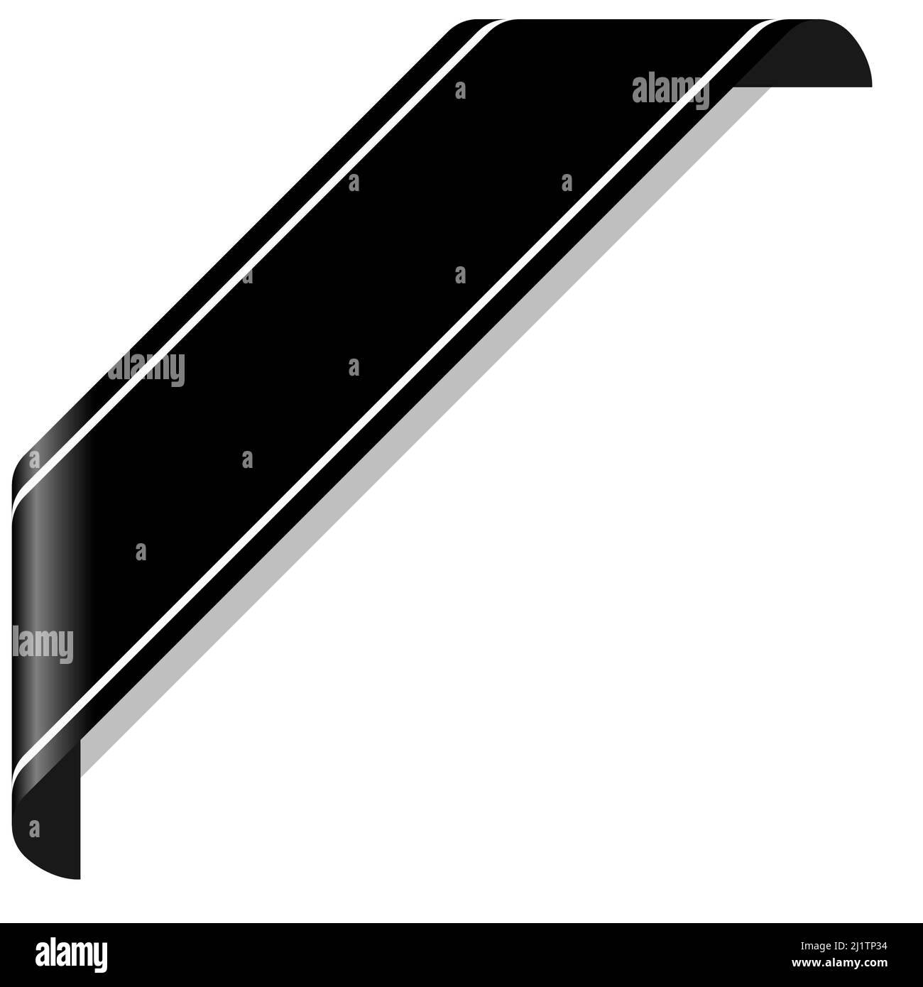 eps-Vektor zur Illustration des Trauerkonzepts mit schwarzem Awareness-Banner auf weißem Hintergrund Stock Vektor