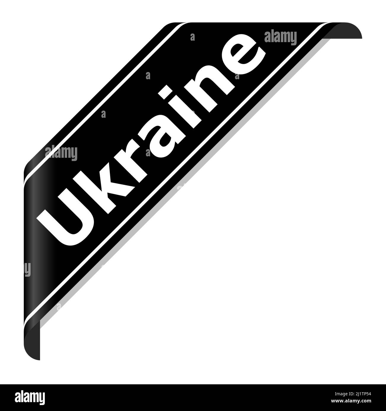 eps-Vektor-Illustration eines schwarzen Trauerbanners mit Text ukraine - STOP WAR - Konflikt mit russland 2022 Stock Vektor