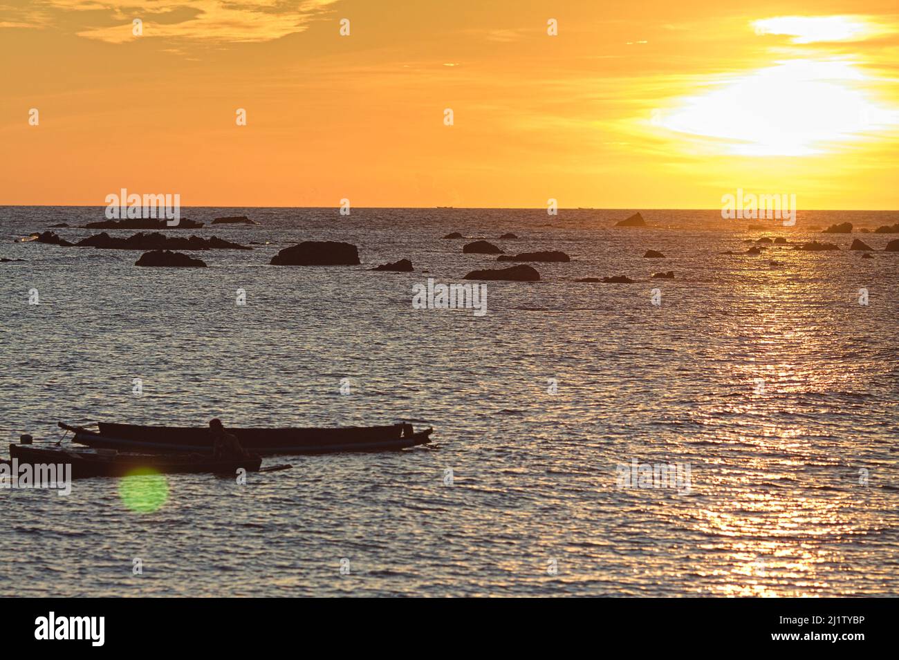 Sonnenuntergang in Myanmar Stockfoto