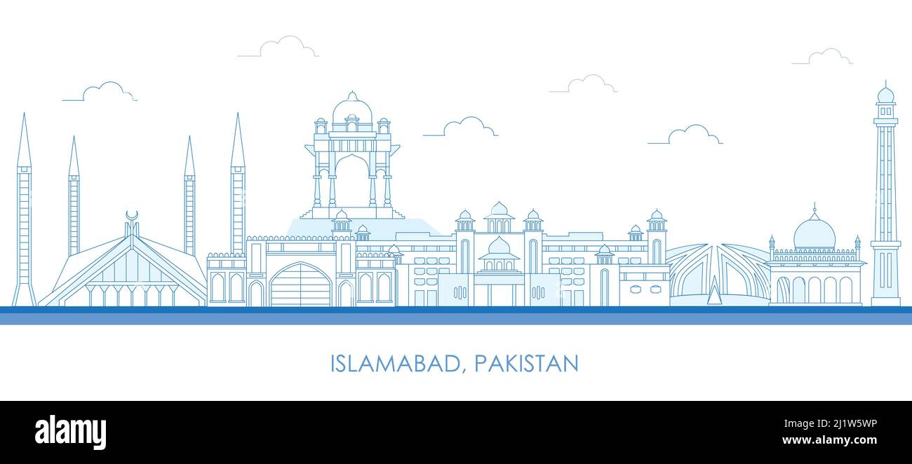 Skizzieren Skyline Panorama der Stadt Islamabad, Pakistan - Vektor-Illustration Stock Vektor