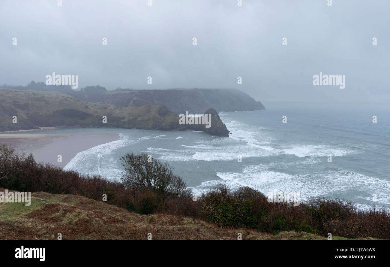 Three Cliifs Bay auf der Gower Peninsula, Wales, Großbritannien Stockfoto