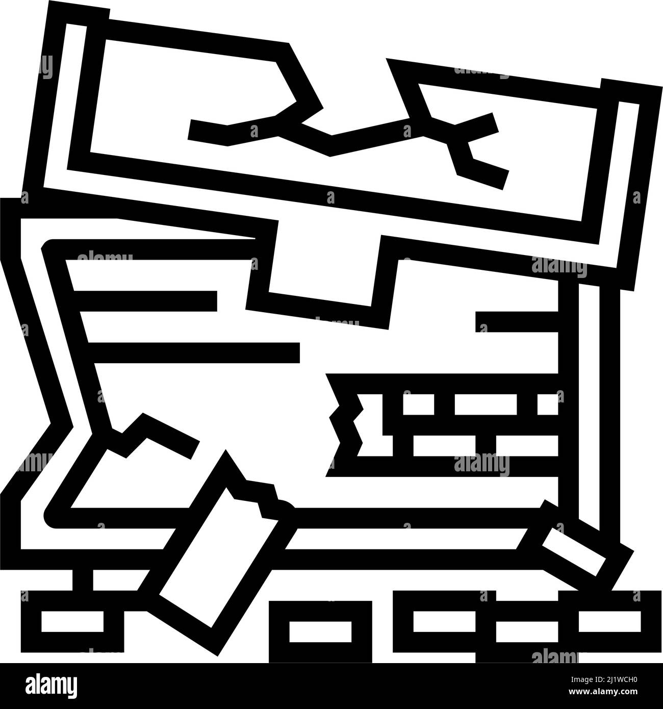 Vektorgrafik für Symbol für die gefaltete Brustlinie Stock Vektor