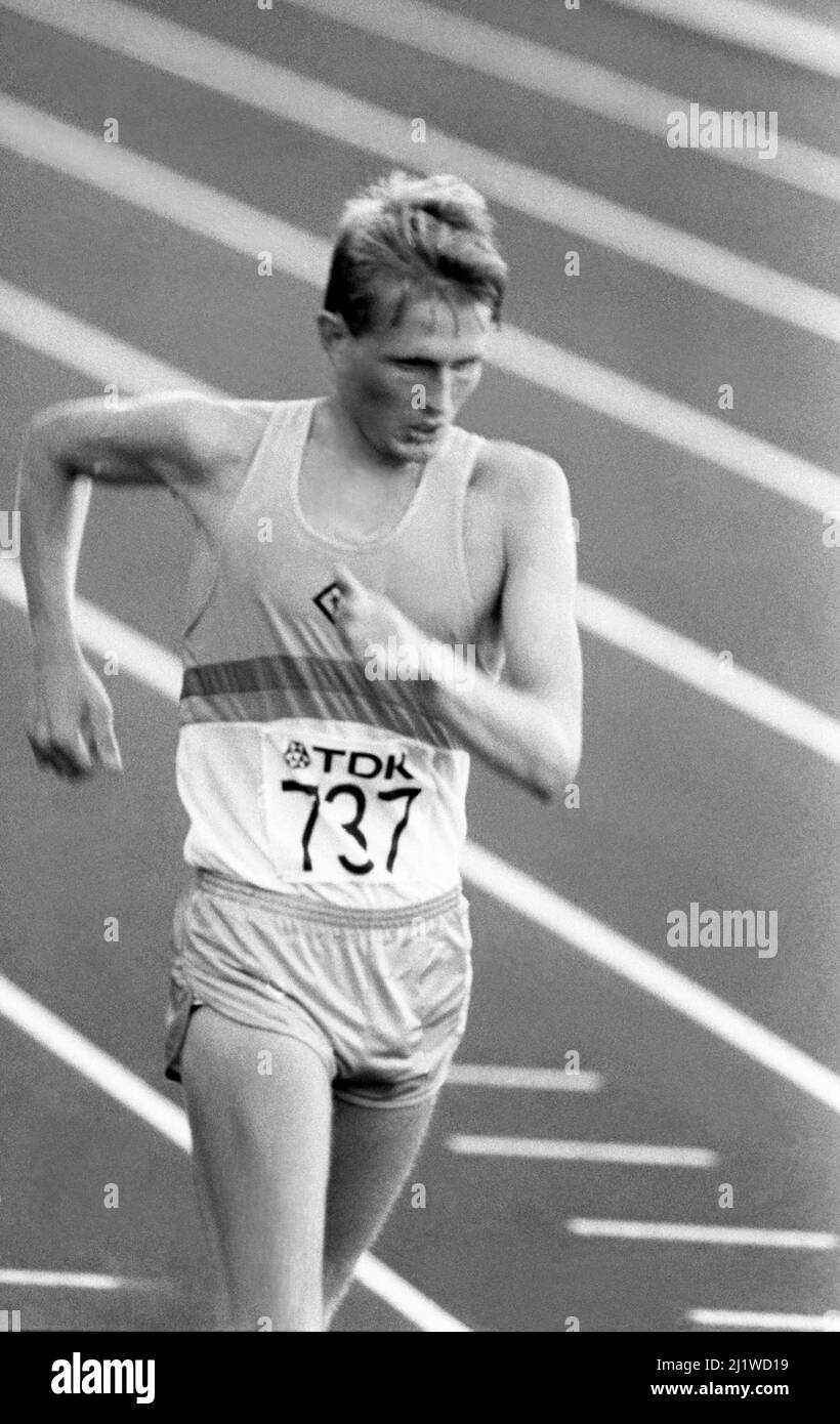 PER RASMUSSEN 20 km Laufathlet auf IAAF-Weltmeisterschiff in Helsinki Finnland 1983. august Stockfoto