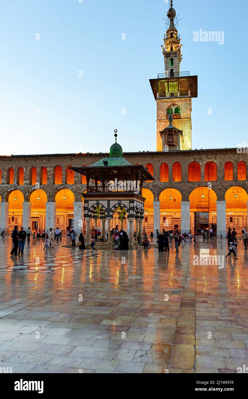 Syrien. Damaskus. Die Umayyad-Moschee (große Moschee von Damaskus) Stockfoto