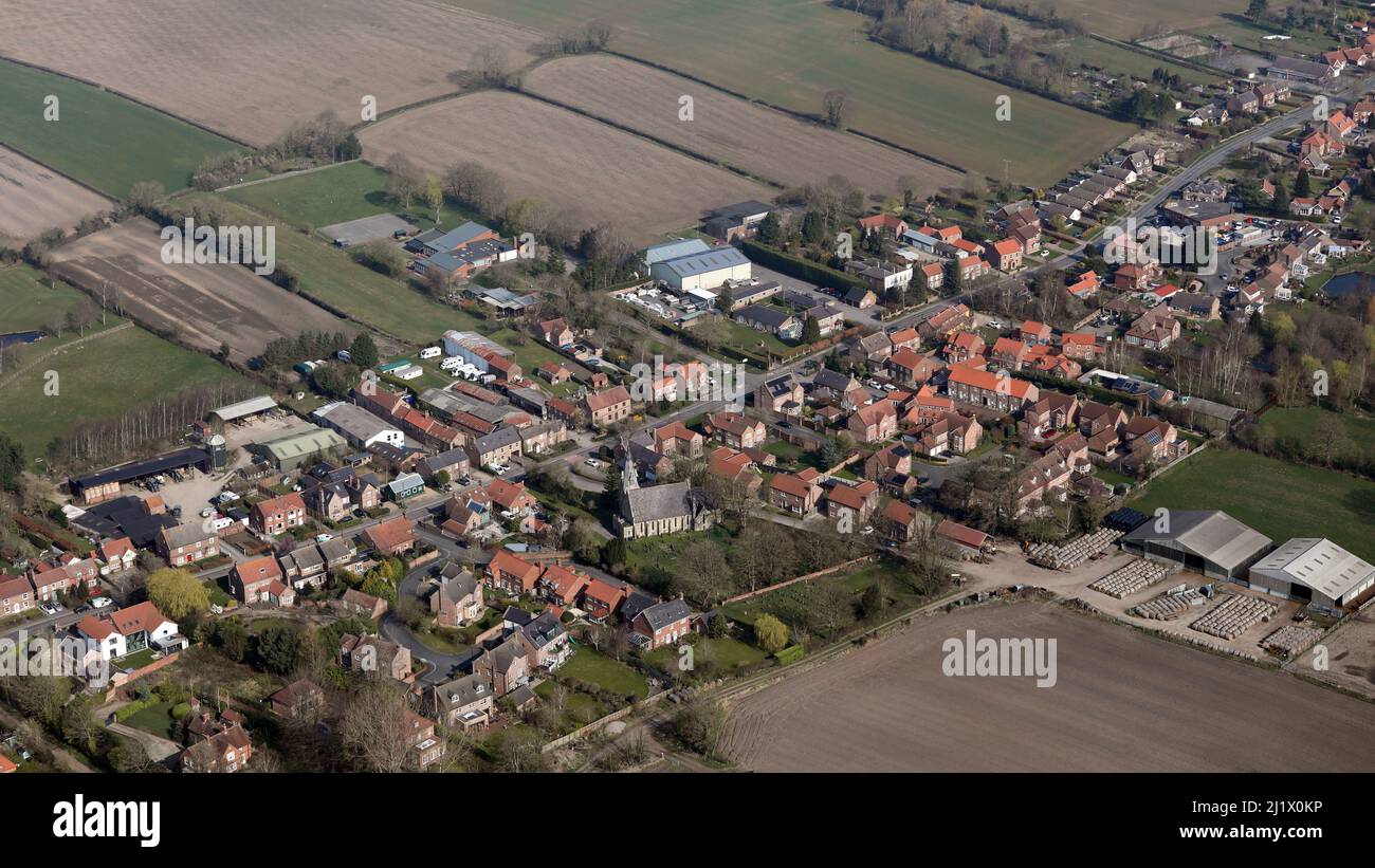 Luftaufnahme von Stockton on Forest Village in der Nähe von York Stockfoto