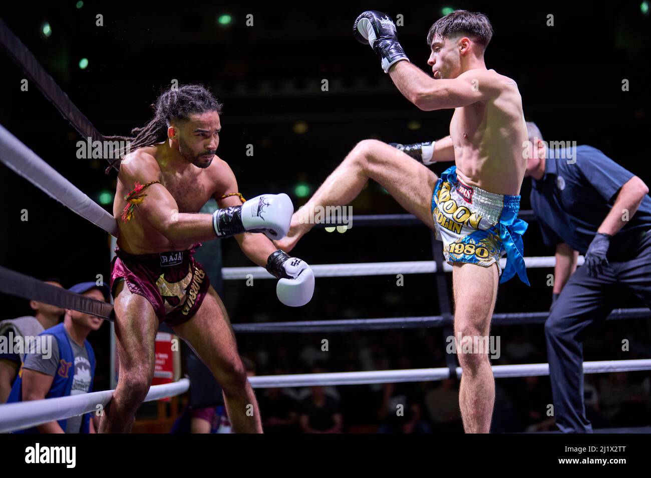 Muay Thai Kickboxen Stockfoto