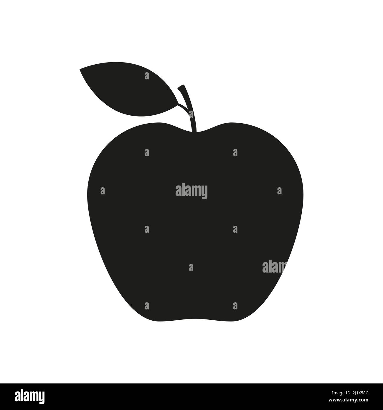 Apple Silhouette schwarzes Symbol. Vektor auf Weiß isoliert Stock Vektor