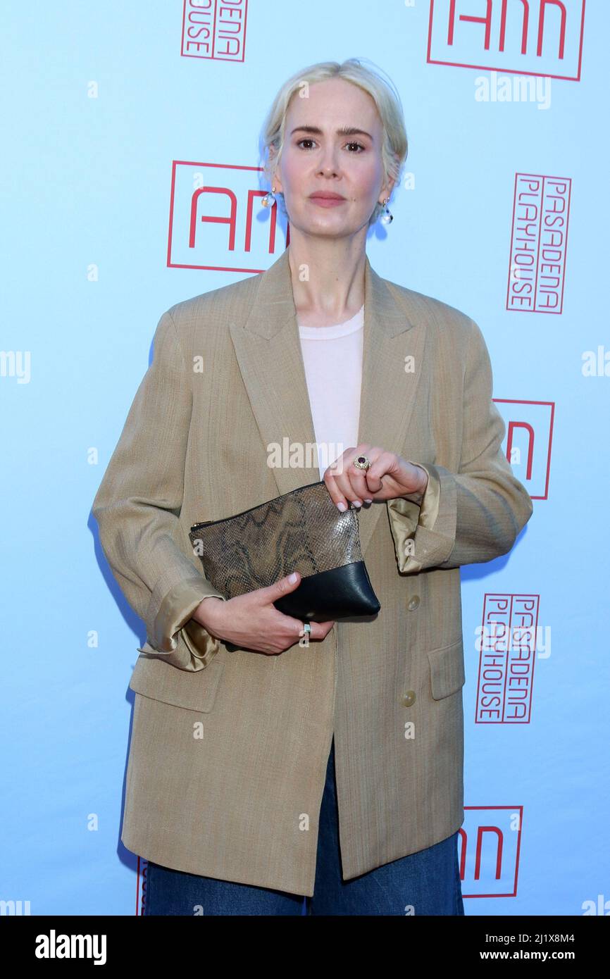 Pasadena, USA. 26. März 2022. Sarah Paulson bei der Eröffnungsveranstaltung von „ANN“ im Pasadena Playhouse am 26. März 2022 in Pasadena, CA (Foto von Katrina Jordan/Sipa USA) Quelle: SIPA USA/Alamy Live News Stockfoto