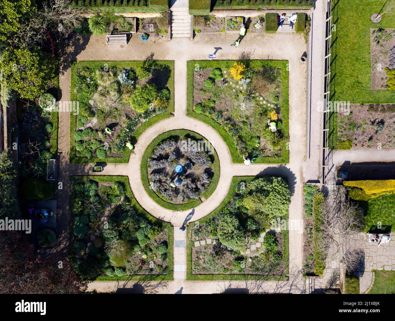 Luftaufnahme des Sensory Garden, der von den Freunden des Beckenham Place Park, Lewisham, gepflegt wird Stockfoto