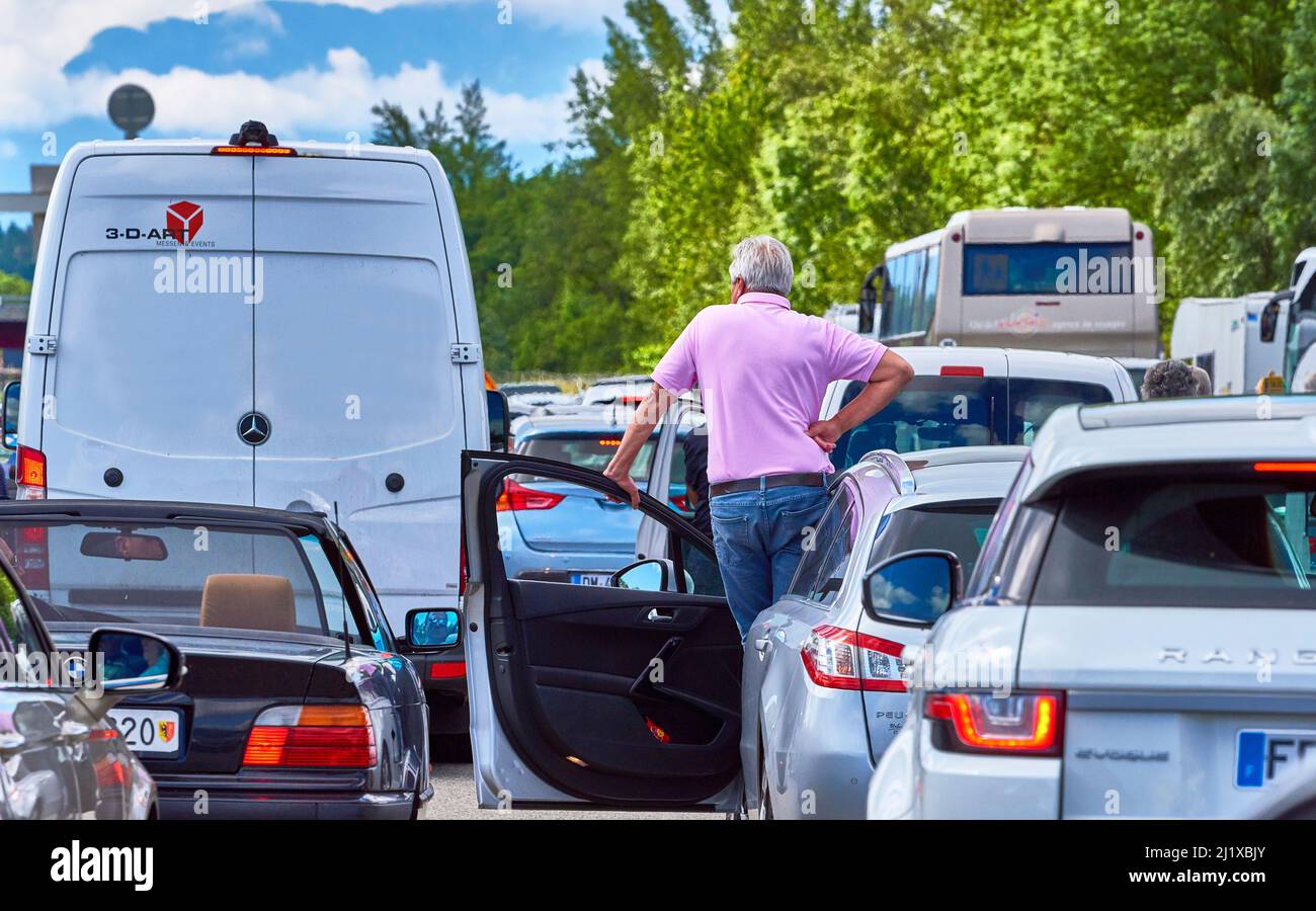 Stau auf der Autobahn Stockfoto