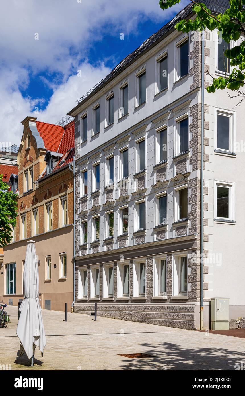 Ebingen, Albstadt, Baden-Württemberg, Deutschland: Unbewohnte Straßenszene und historische Architektur in der Innenstadt, 20. Mai 2013. Stockfoto