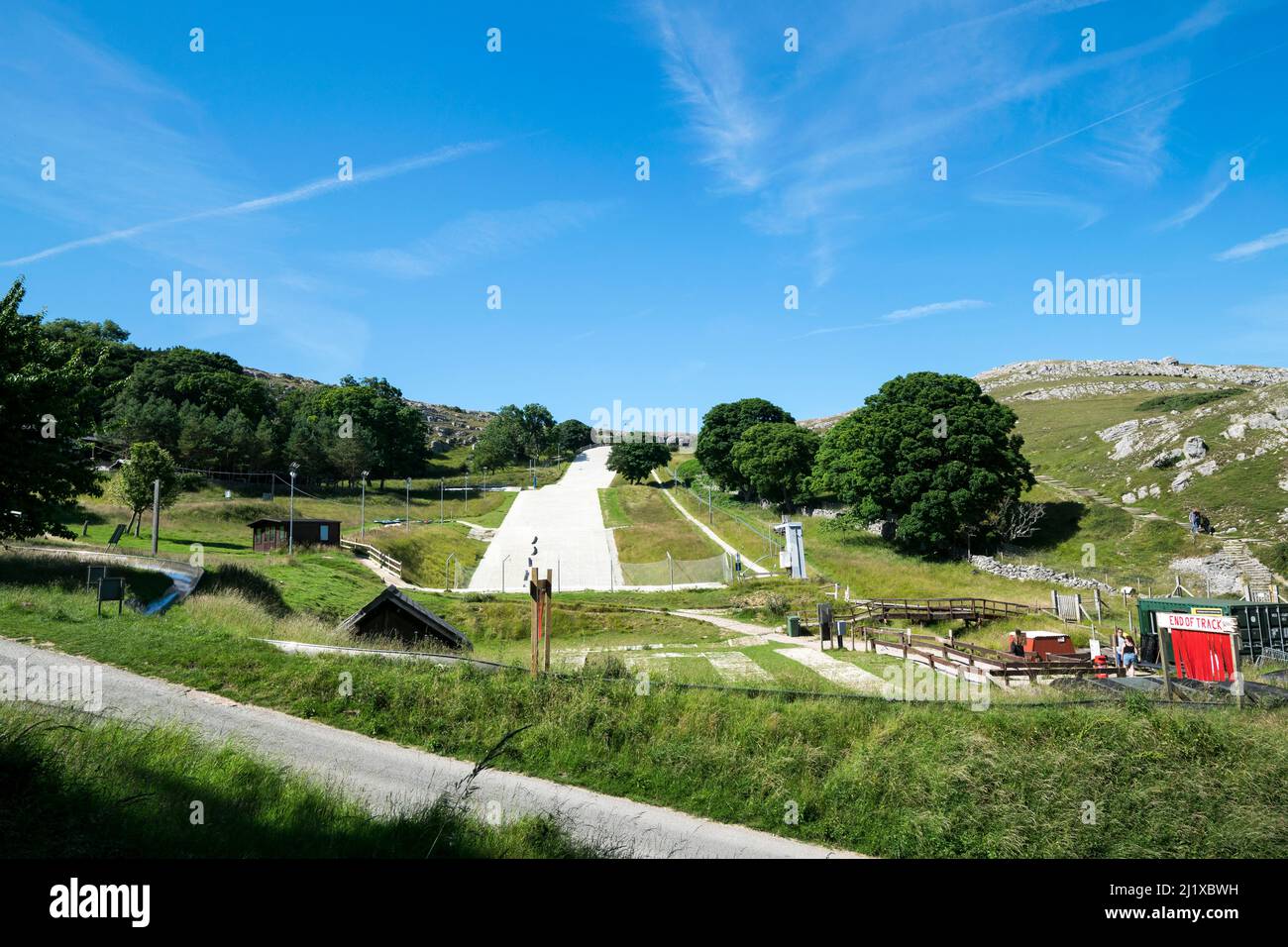 Llandudno Skipiste an der Küste von Nordwales am Great Ormes Head Stockfoto