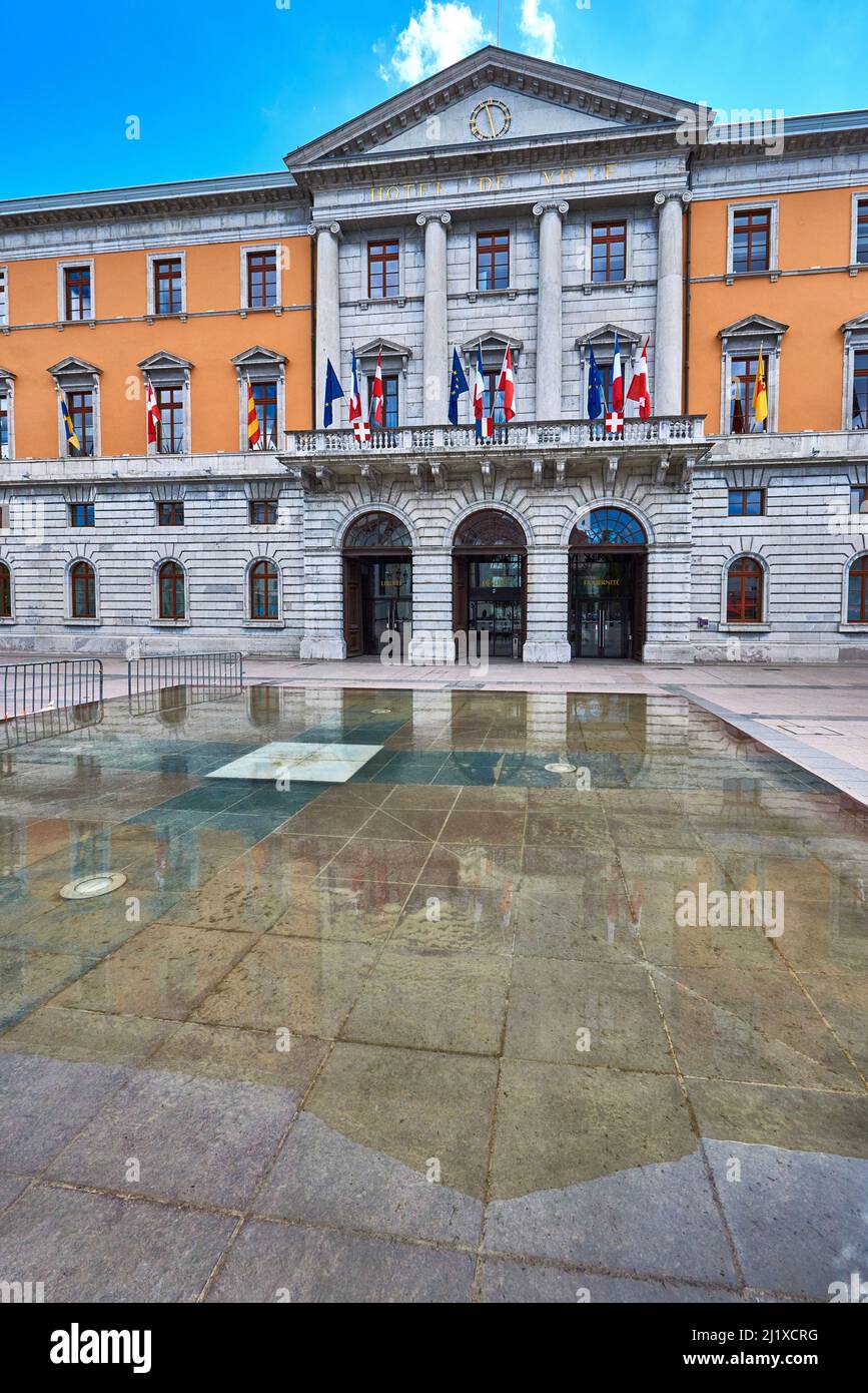 Blick auf das Rathaus. Annecy, Frankreich Stockfoto