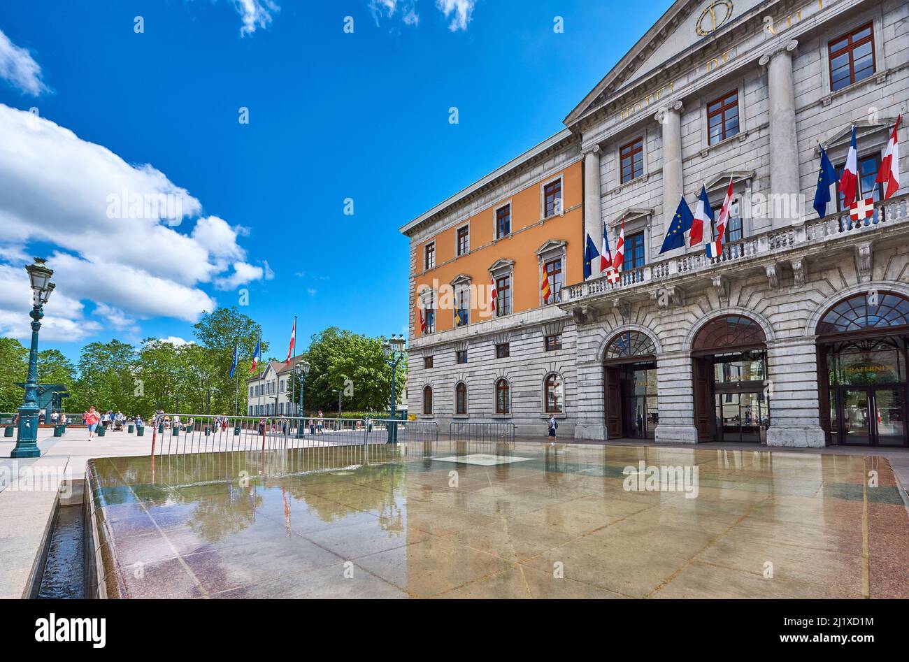 Blick auf das Rathaus. Annecy, Frankreich Stockfoto