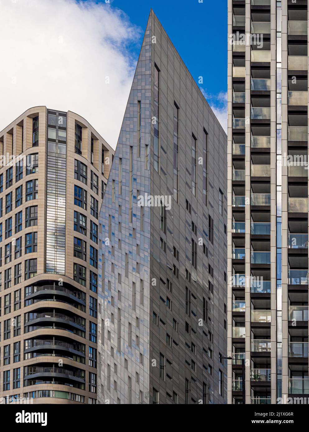 Moderne Hochhäuser an der City Road, London. Stockfoto