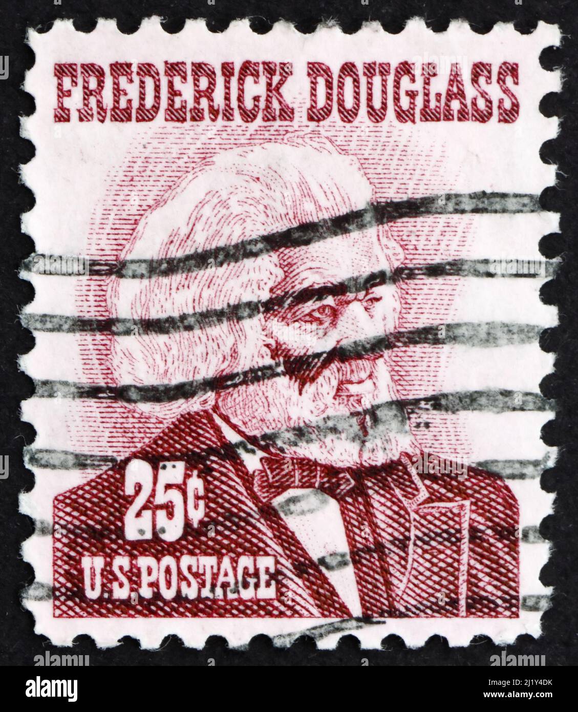 VEREINIGTE STAATEN von AMERIKA - UM 1973: Eine in den Vereinigten Staaten von Amerika gedruckte Marke zeigt Frederick Douglass, den Anführer der Abolitionistischen Bewegung, Stockfoto