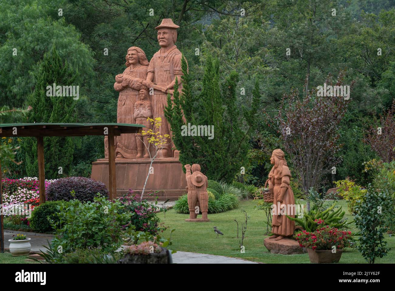 Esculturas Parque Pedras do Silencio Skulpturenpark - Nova Petropolis, Rio Grande do Sul, Brasilien Stockfoto