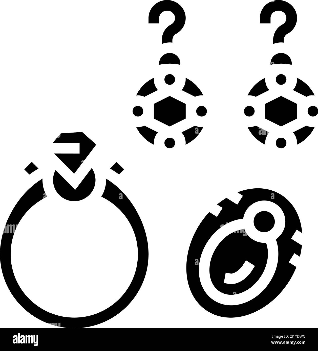 Schmuck Accessoires Glyphe Symbol Vektor Illustration Stock Vektor