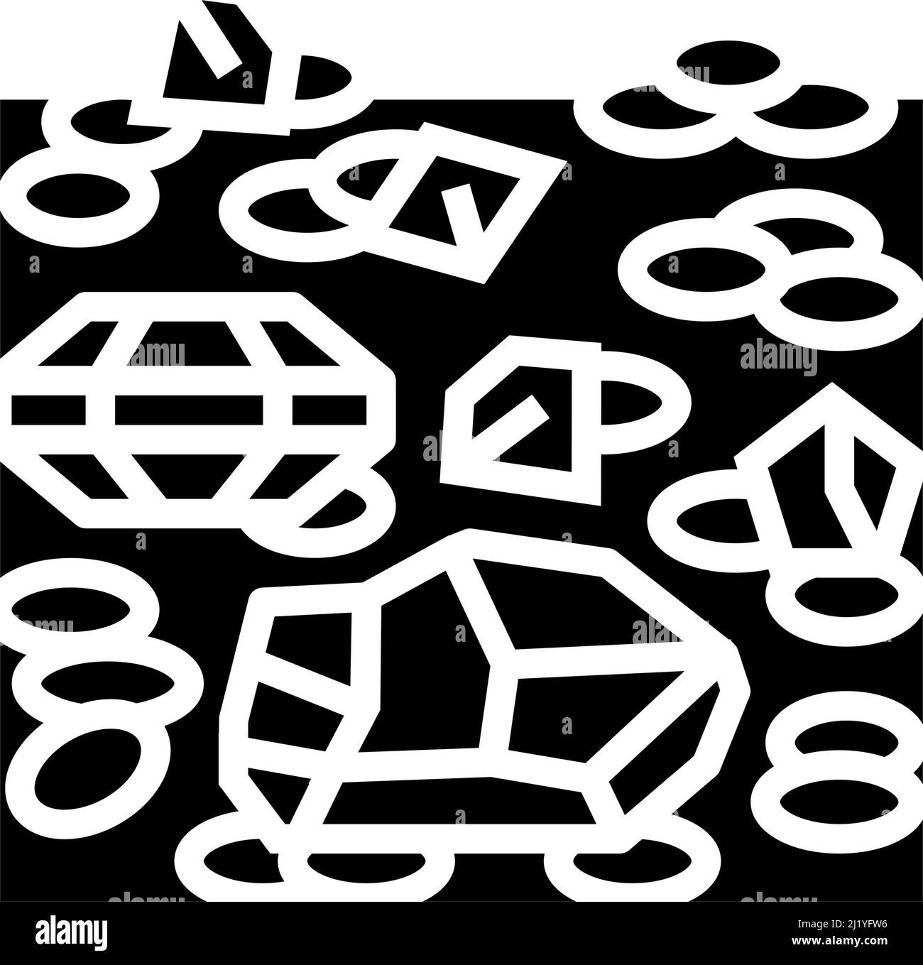 Abbildung des Symbols für Glyphen aus Edelstein Stock Vektor