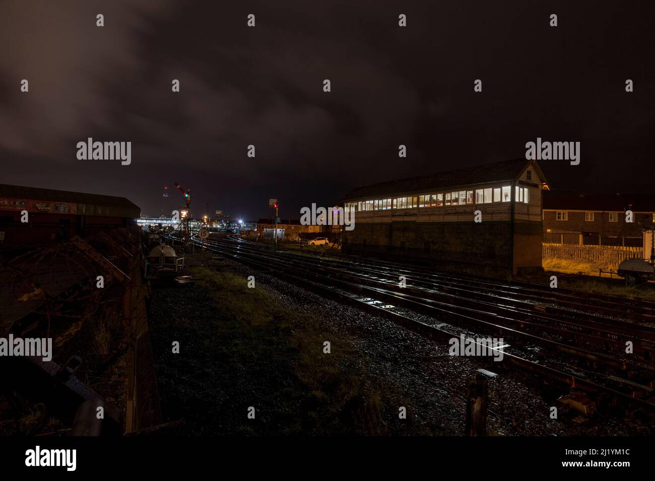 10/11/2017 Blackpool North Nummer 2 "Signal" Der letzte Tag für die mechanische Stellwerke auf der Blackpool Zeile vor der Linie elektrifiziert wurde. Stockfoto