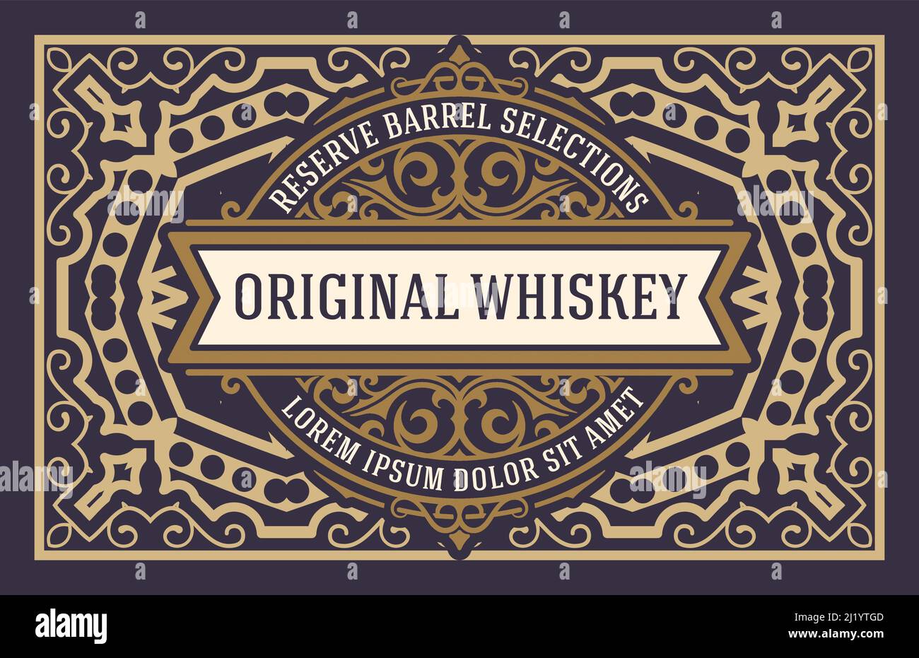 Whisky-Label mit alten Rahmen Stock Vektor