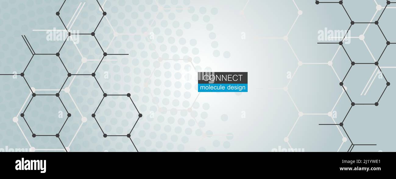 Geometrischer abstrakter Hintergrund mit Hexagonen-Struktur. Vektor abstrakt verbinden mit verbinden Sechseck-Muster Stock Vektor
