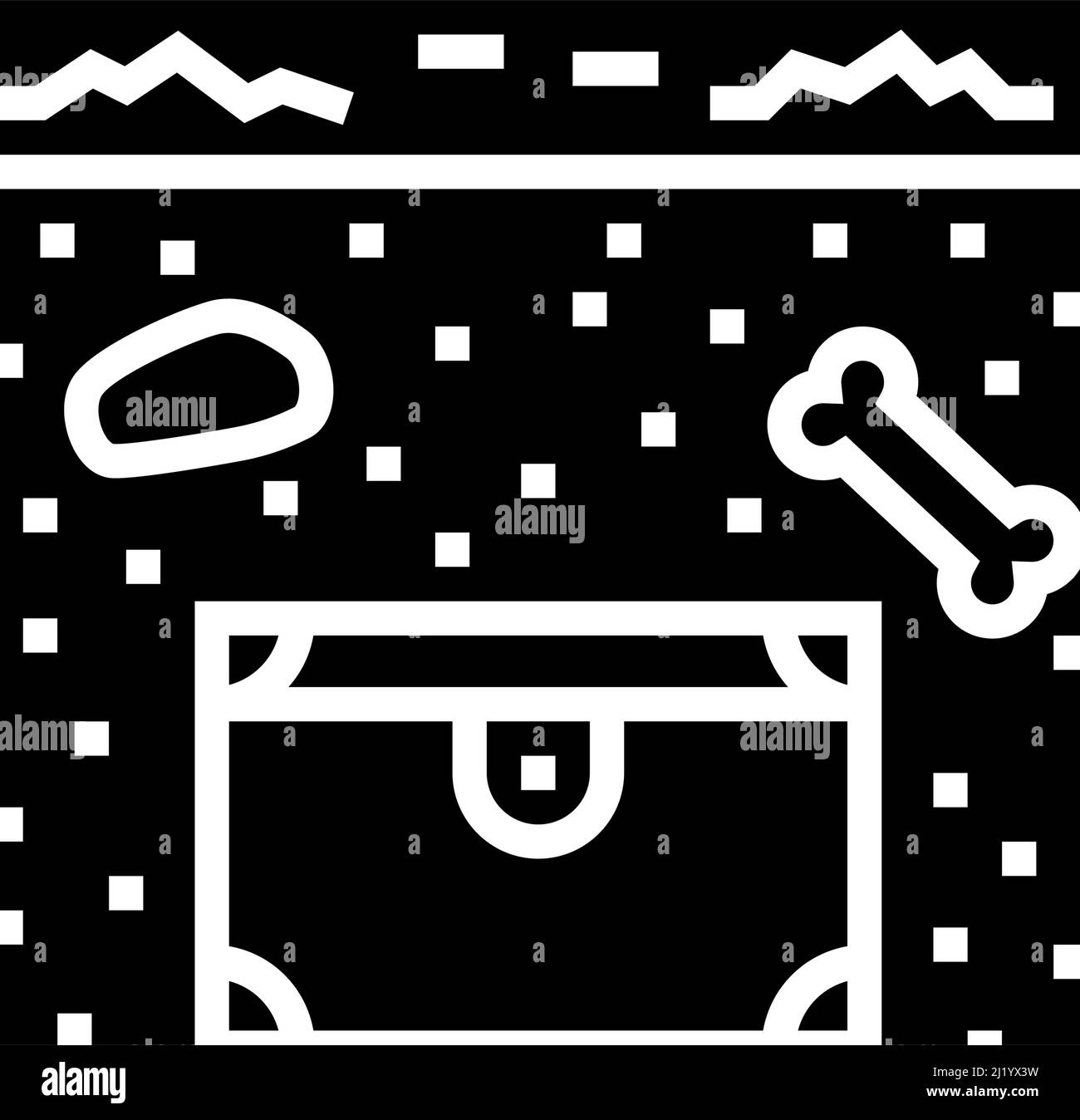 Abbildung des Symbols für die vergrabene Brustwand-Glyphe Stock Vektor