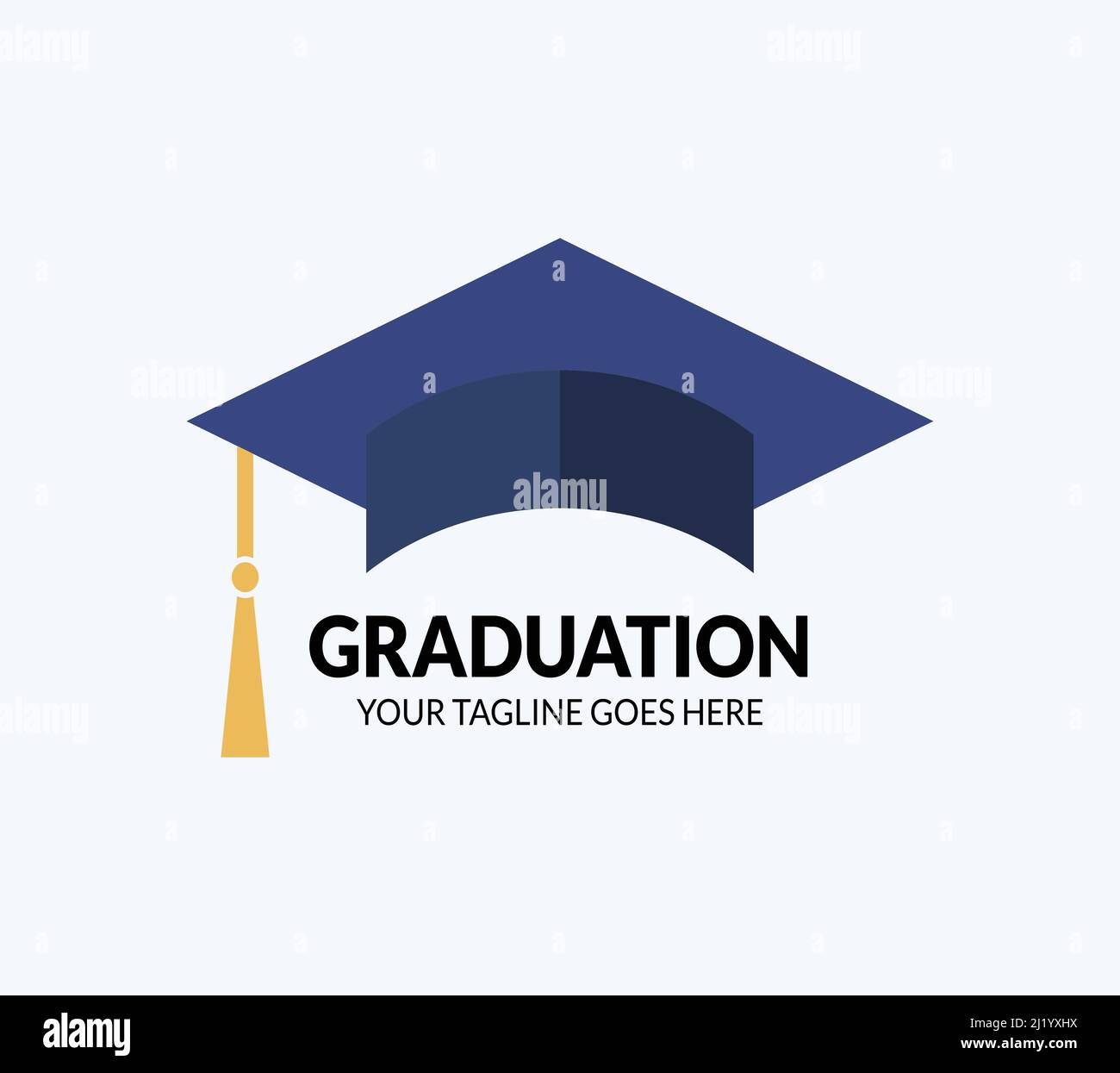 Abbildung der Graduierungskappe. Bildungsvektordesign. Minimalistisches Design mit Graduierung für Markenidentität. Stock Vektor