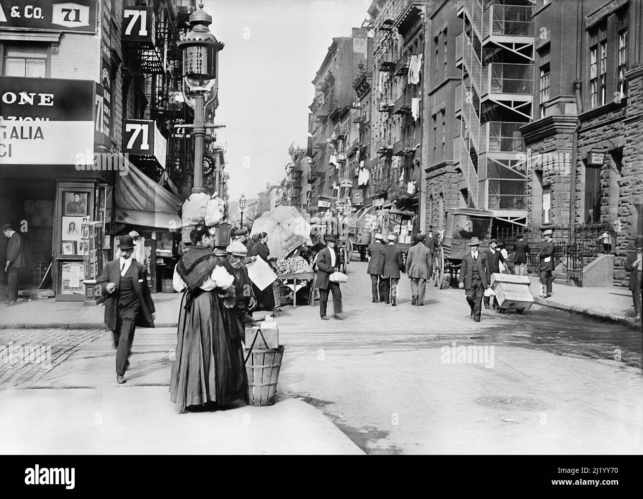 Mulberry Street, New York City, New York, USA, Detroit Publishing Company, 1900 Stockfoto