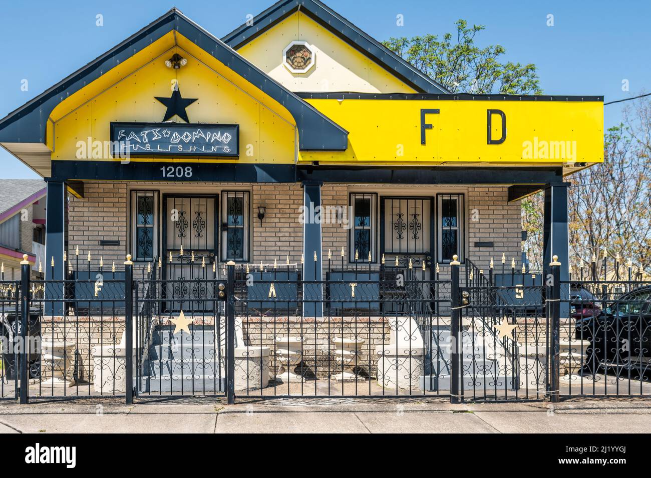 Fats Domino-Heim vor dem Hurrikan Katrina in der unteren neunten Abteilung von New Orleans, Louisiana, USA. Stockfoto