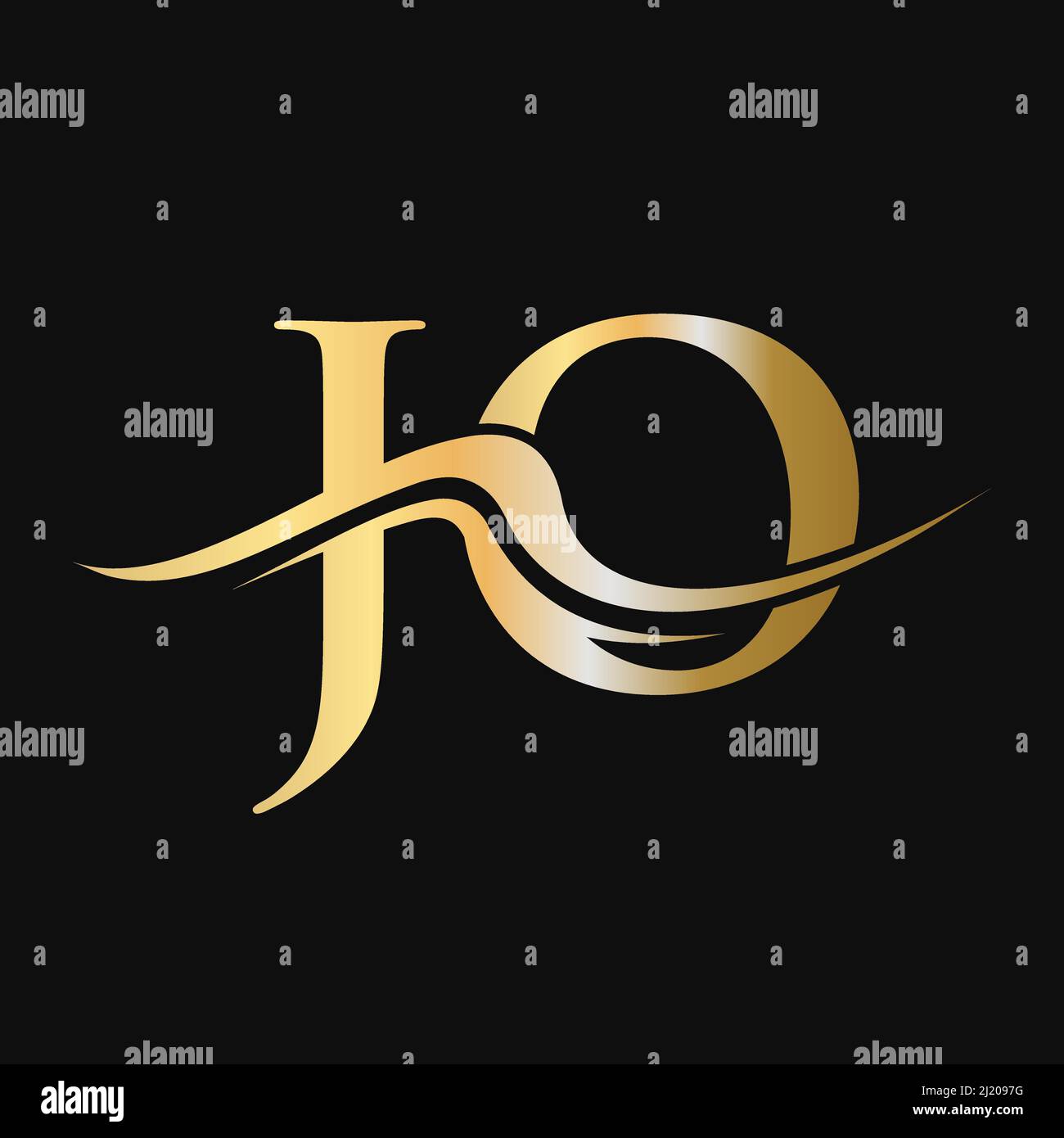 JO-Logo im Letter-Design. Ursprüngliche JO-Logotypvorlage für Geschäfts- und Firmenlogo Stock Vektor
