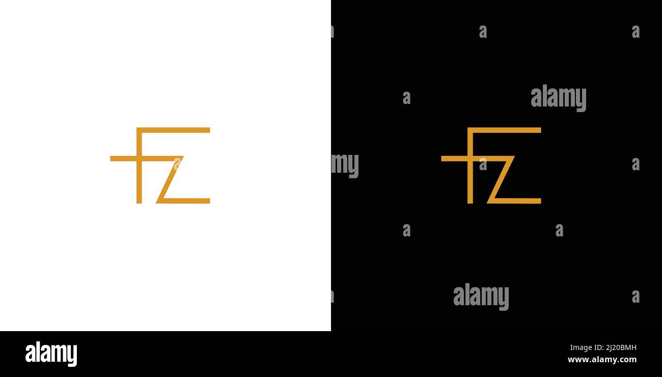 Modernes und raffiniertes Logo mit Buchstaben FZ-Initialen Stock Vektor