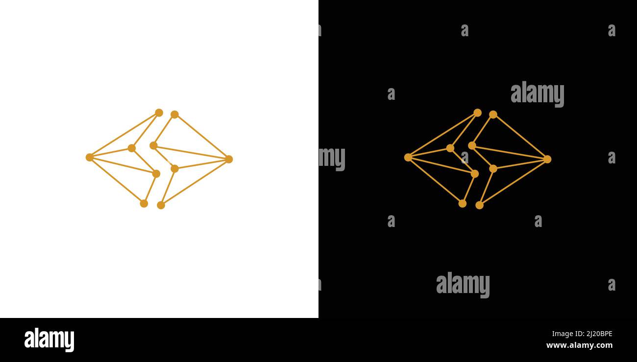 Einzigartiges und modernes Design mit S Initial Technology Logo Stock Vektor