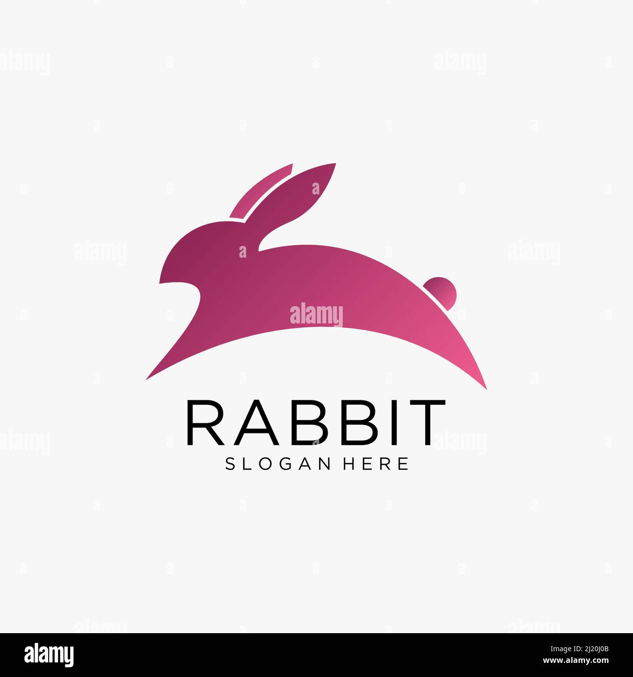 Springendes Kaninchen-Logo Stock Vektor
