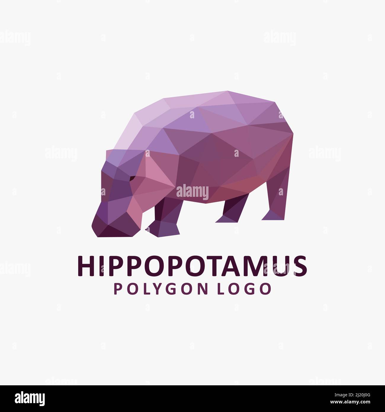 Hippopotamus Low Poly Logo-Design Stock Vektor