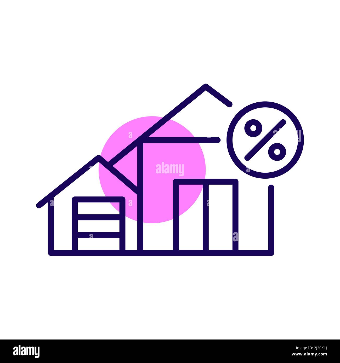 Symbol für Haushypothek. Pixelgenaue, bearbeitbare Kontur Stock Vektor