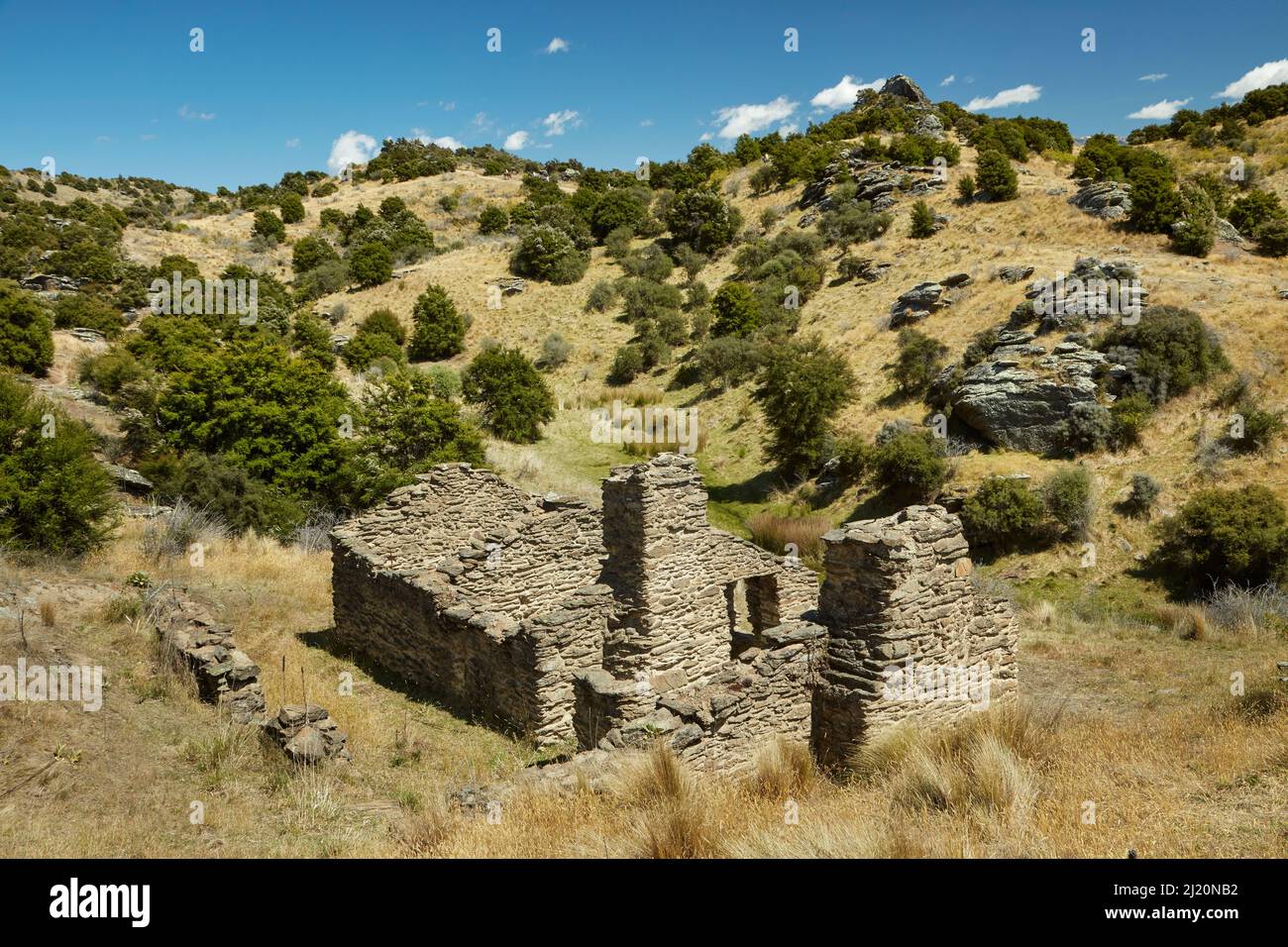 Pengelly's Hotel Ruins, Bendigo Ghost Town, Central Otago, South Island, Neuseeland Stockfoto