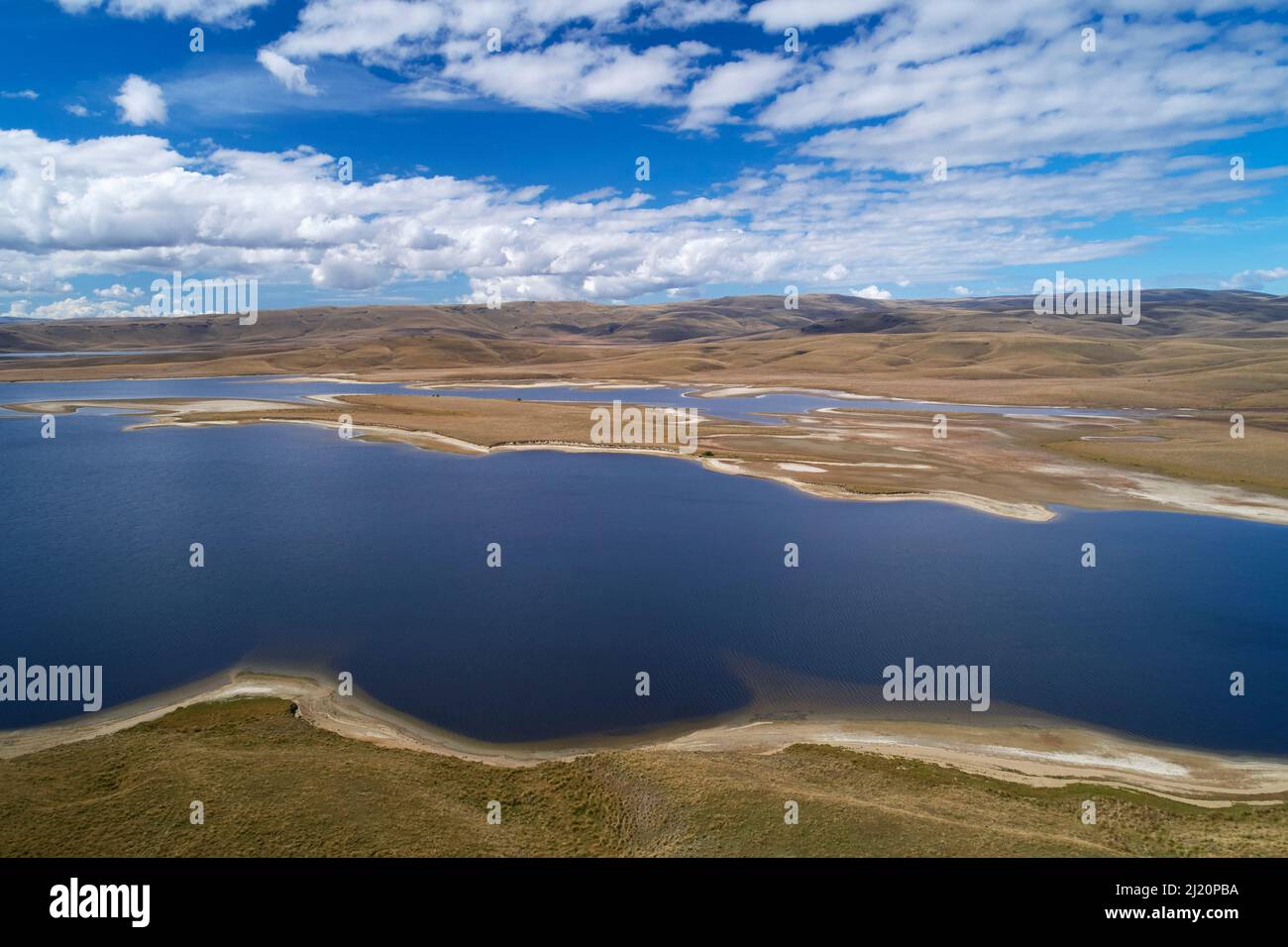 Lake Onslow, Central Otago, South Island, Neuseeland - Drohnenantenne Stockfoto