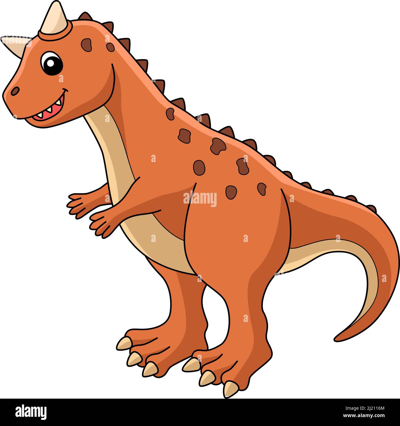 Carnotaurus Dinosaur Cartoon Coloured Clipart Stock Vektor