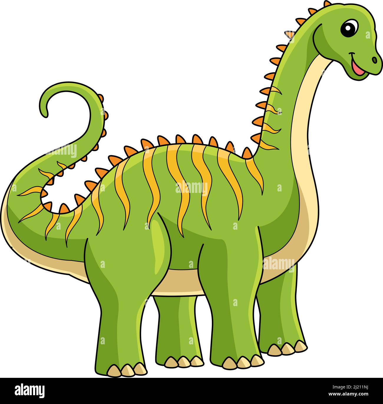Diplodocus Dinosaur Cartoon Coloured Clipart Stock Vektor