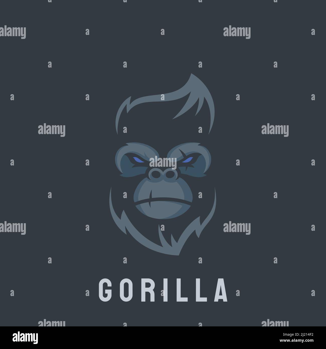 King kong Gorilla Kopf Gesicht Illustration für eSports Logo Design Vektor Stock Vektor