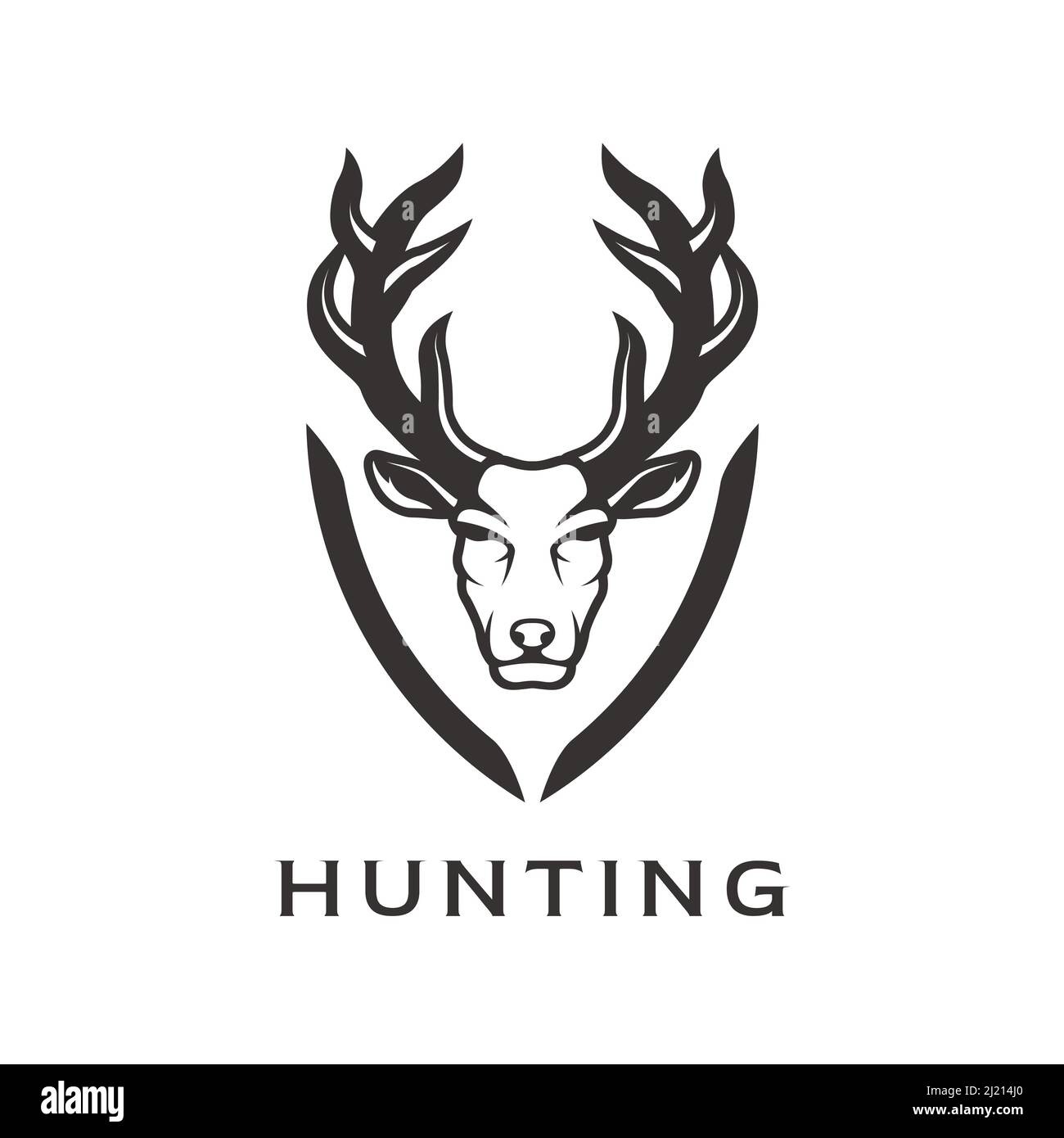Hirsch Buck Hirsch Rentier Kopf Gesicht Illustration Logo Design Vektor Stock Vektor