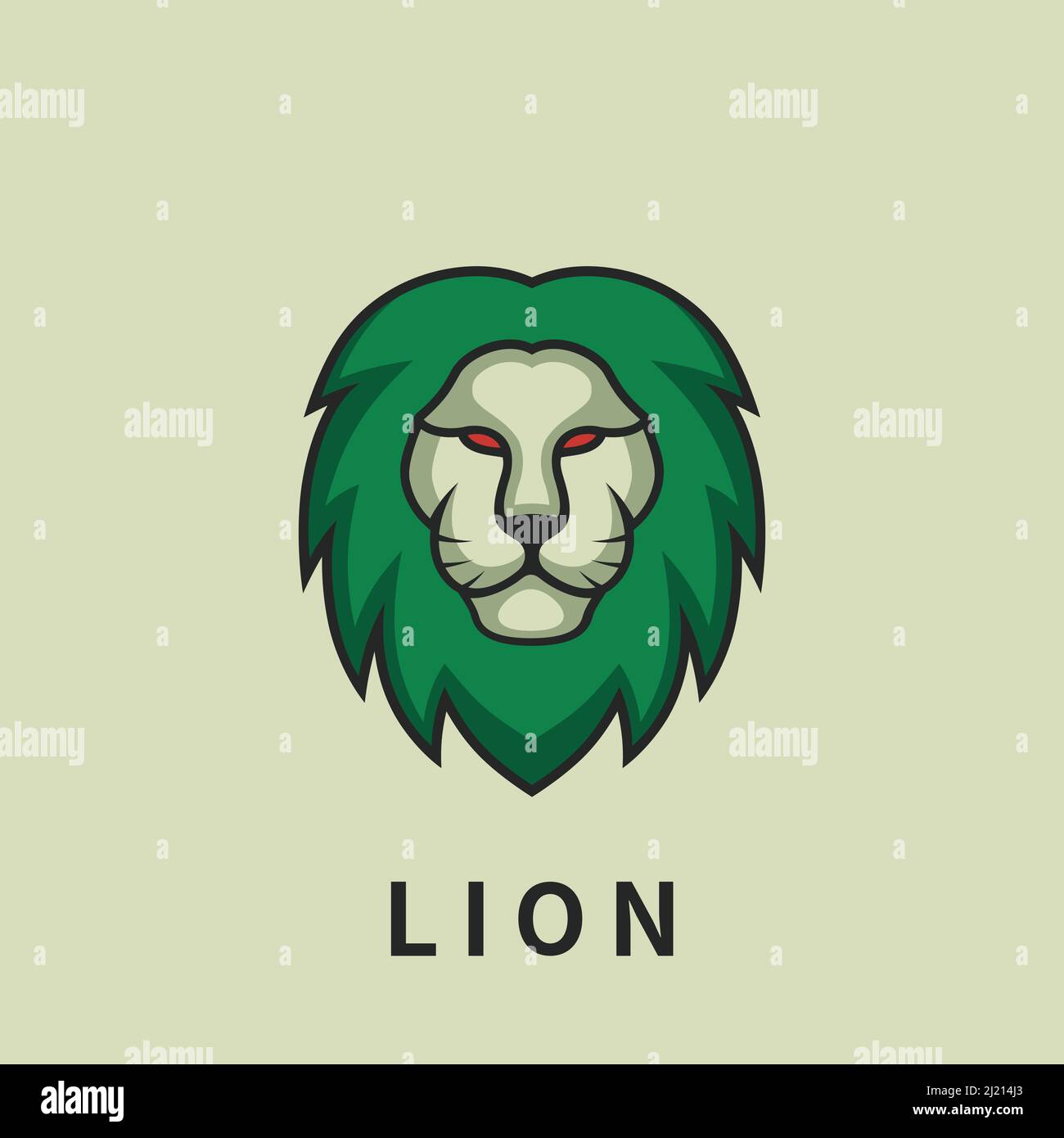 lion Head Face Illustration für eSports Logo Design Vektor Stock Vektor