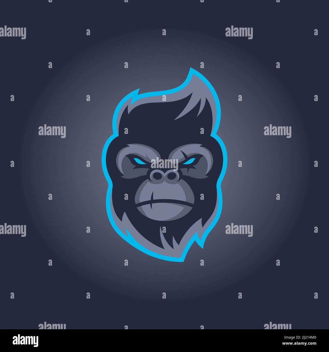 King kong Gorilla Kopf Gesicht Illustration für eSports Logo Design Vektor Stock Vektor