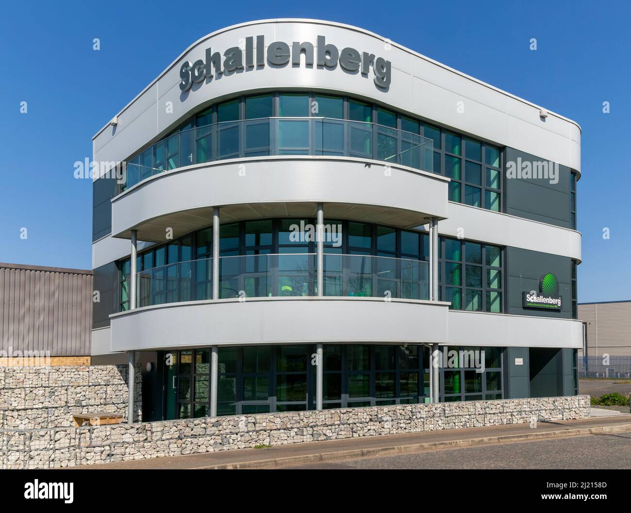 Büros von Schallenberg International Spedition, Hafen Felixstowe, Suffolk, England, Großbritannien Stockfoto