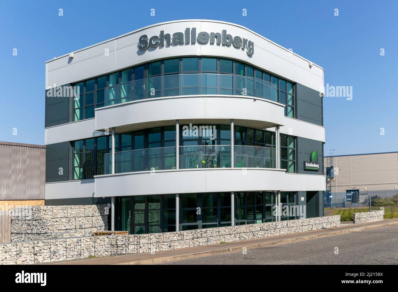 Büros von Schallenberg International Spedition, Hafen Felixstowe, Suffolk, England, Großbritannien Stockfoto