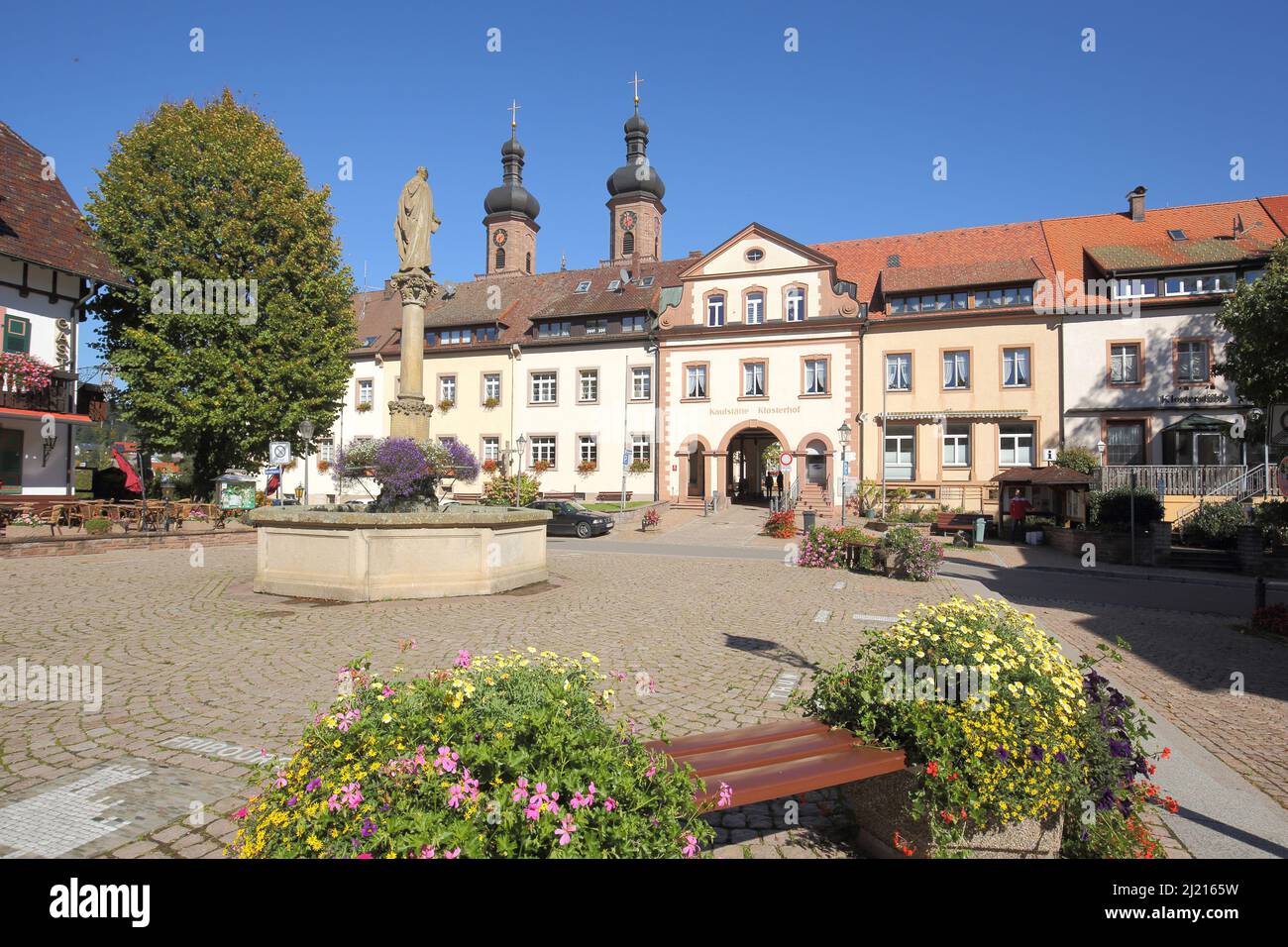 Blick auf den Bertoldsbrunnen in St. Peter, Baden-Württemberg, Deutschland Stockfoto