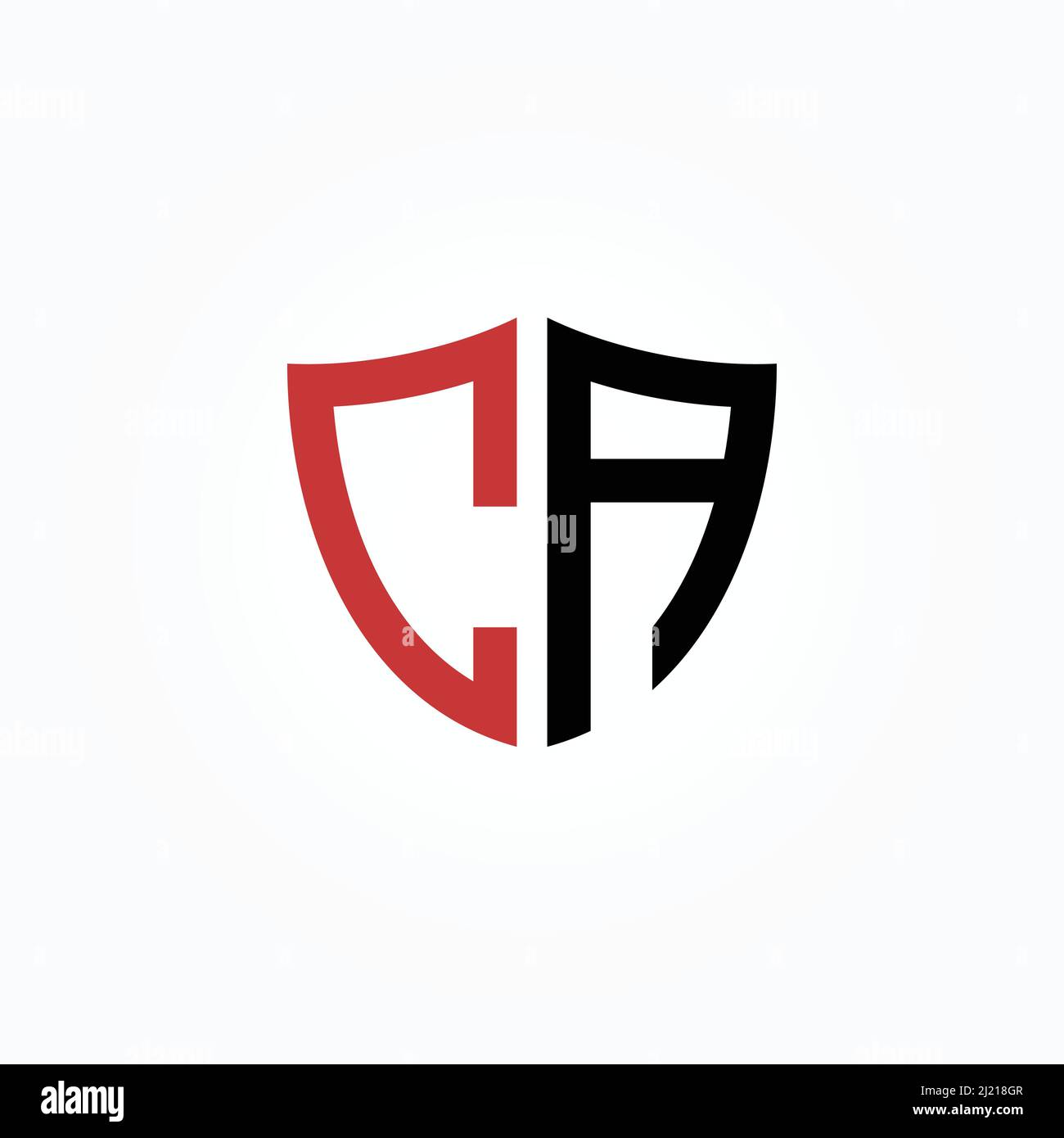 Ursprünglicher Buchstabe CA Shield Logo Design-Vektor Stock Vektor